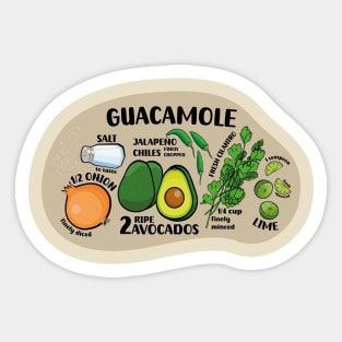 How to make guacamole illustrated recipe ingredients authentic mexican food Sticker